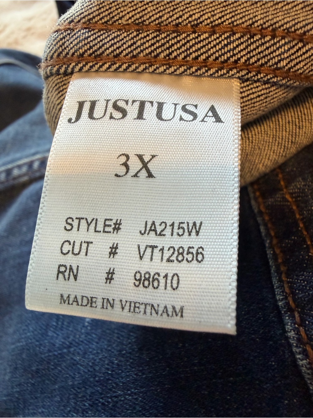 Just USA 3X Denim Jean Jacket Stretch Blue Trucker Plus Size - Picture 11 of 12